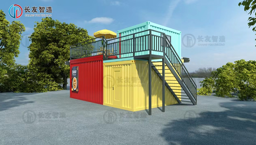 Duo Duo Has Many Faces restaurant expandable container house