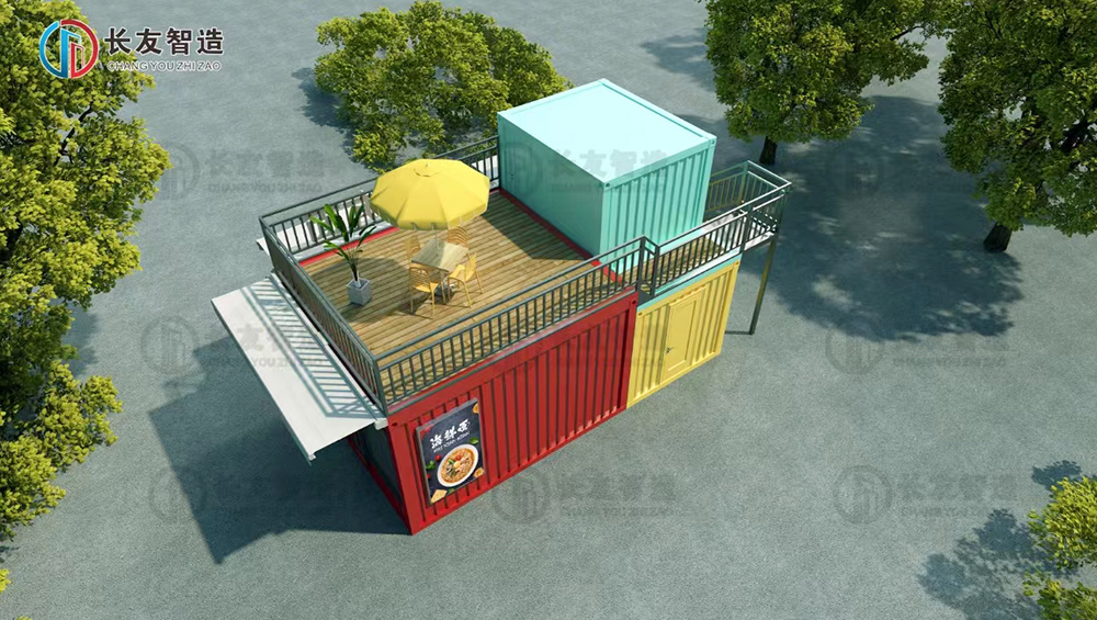 Duo Duo Has Many Faces restaurant Folding Container House